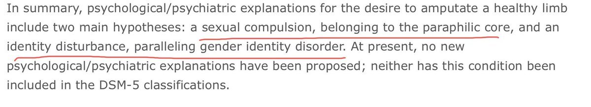 So we see the same split in terms of psychiatric hypothesis as we do in explanations of Gender Dysphoria.