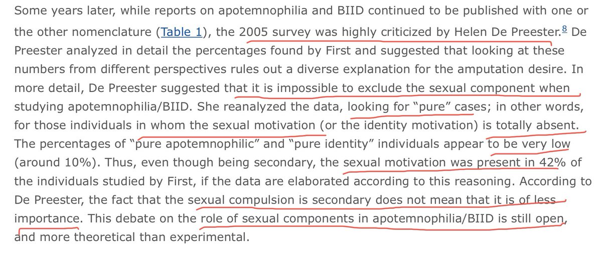 Helen De Preester disagreed with the desexualisation of the motivations arguing it was impossible to exclude a sexual component. It’s not surprising that people seek to downplay this motivation. Sexuality is often rooted in shame and denial is not an unsurprising feature.