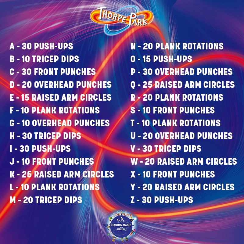 Thorpe Park Resort Pa Twitter Super Fun Upper Body Workout Thrillseekers Keeping Active Is Important Not Only For Your Physical Health But For Your Mental Health Too Spell Out Your Go To