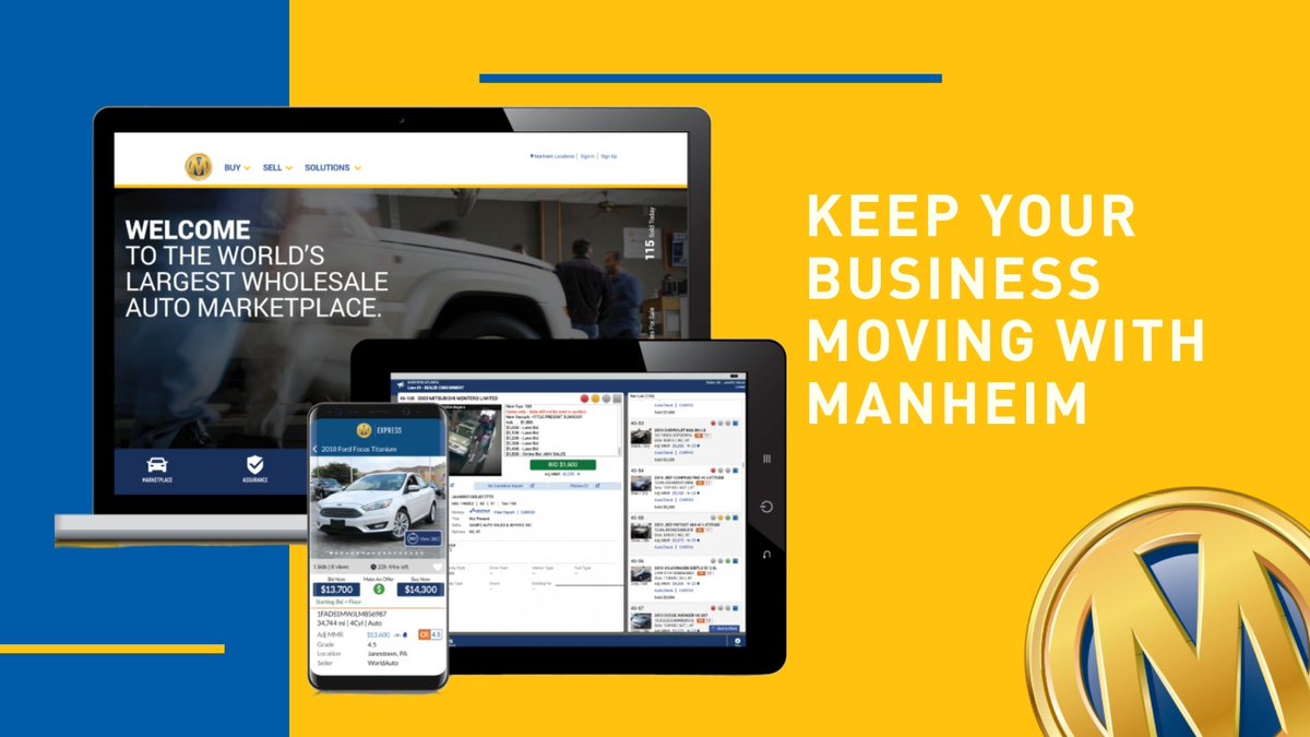 Manheim_US's tweet photo. We are committed to providing digital solutions to help keep your business RUNNING. 🏁Our digital marketplace is Open and Available for your buying and selling needs. Check out these digital guides for buying &amp; selling 👉  https://t.co/uwbONhKPZ5 https://t.co/4n9SGGSdkA https://t.co/r4cx6630io