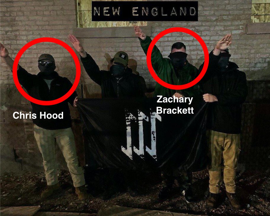 4/ Anyway, after Chris Hood got DAS BOOT from Patriot Front, he and Zack Brackett left the group and joined The Base.They started appearing in Base propaganda in the fall of 2019.