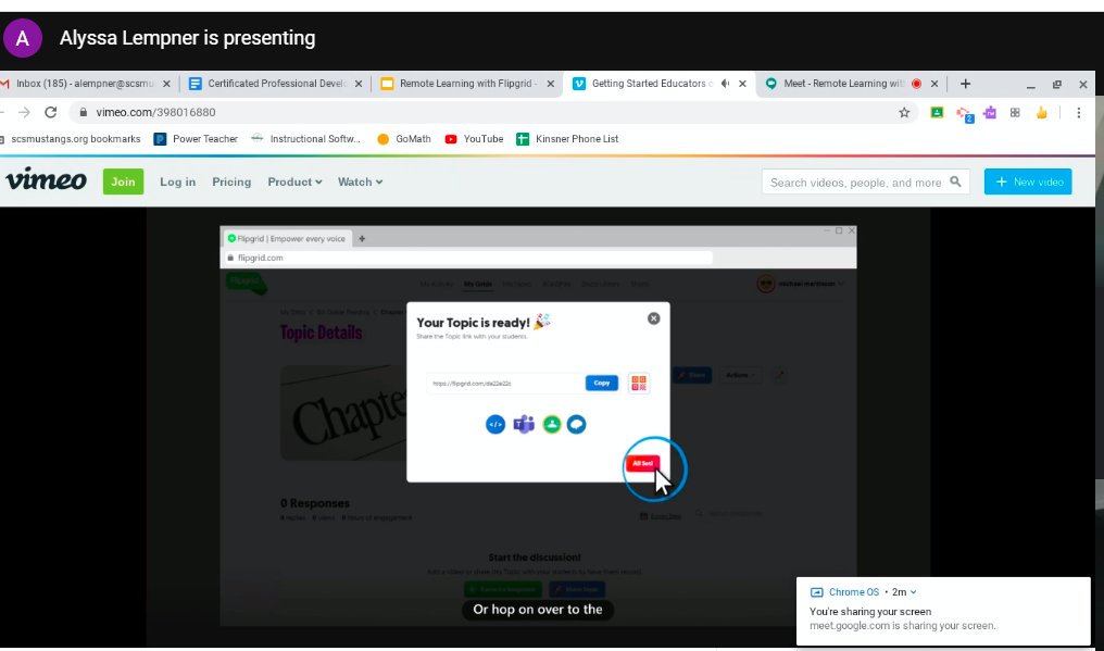 PEwithMsB's tweet photo. Strongsville teachers are collaborating remotely for our PD day today. A fellow new hire, @AlyssaLempner is doing a great job! #SCSremoteTogether #SCSvirtualPD https://t.co/juyB9cHOSs
