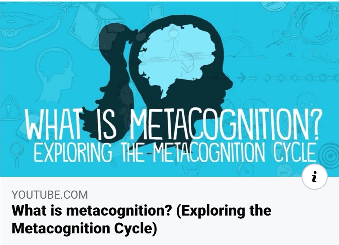 What is metacognition? (Exploring the Metacognition Cycle) by John Spencer. Clear, concise and practical... m.youtube.com/watch?v=HZrUWv…