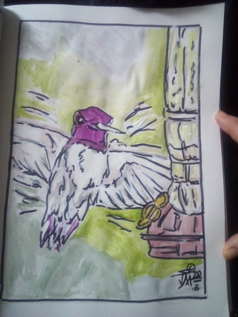 Sj37966's tweet photo. DAY 8 of DOODLEWASH - BIRD FEEDER #doodlewashapril2020 #sketchbookart #art #artist #artists #artistsoninstagram #artistsontwitter #StayHome #watercolorpainting #drawingfromphoto
#drawing #illustration #hummingbird https://t.co/0HPCg7wcHX