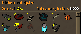 Tempthric's tweet photo. Uniques from 3,000 Alchemical Hydra kills. https://t.co/Ulzyq3UHEE