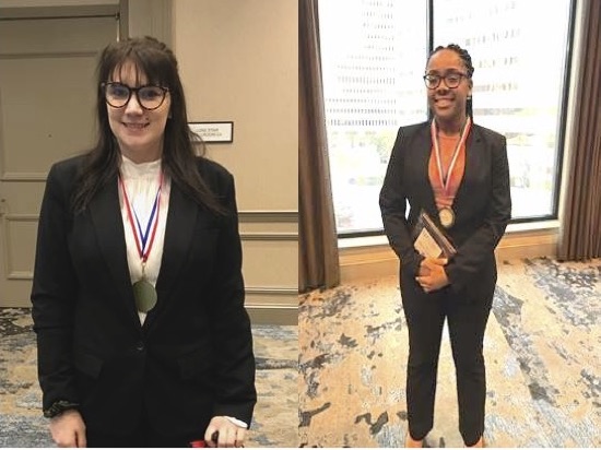 CONGRATS BPA STATE WINNERS!
The BPA State Leadership Conference was held March 4-7 in Dallas. Kaylin Davis (pictured left) placed 1st in Payroll Accounting and Adriana Coleman placed 1st in Prepared Speech. Both qualified for the BPA National Competition.