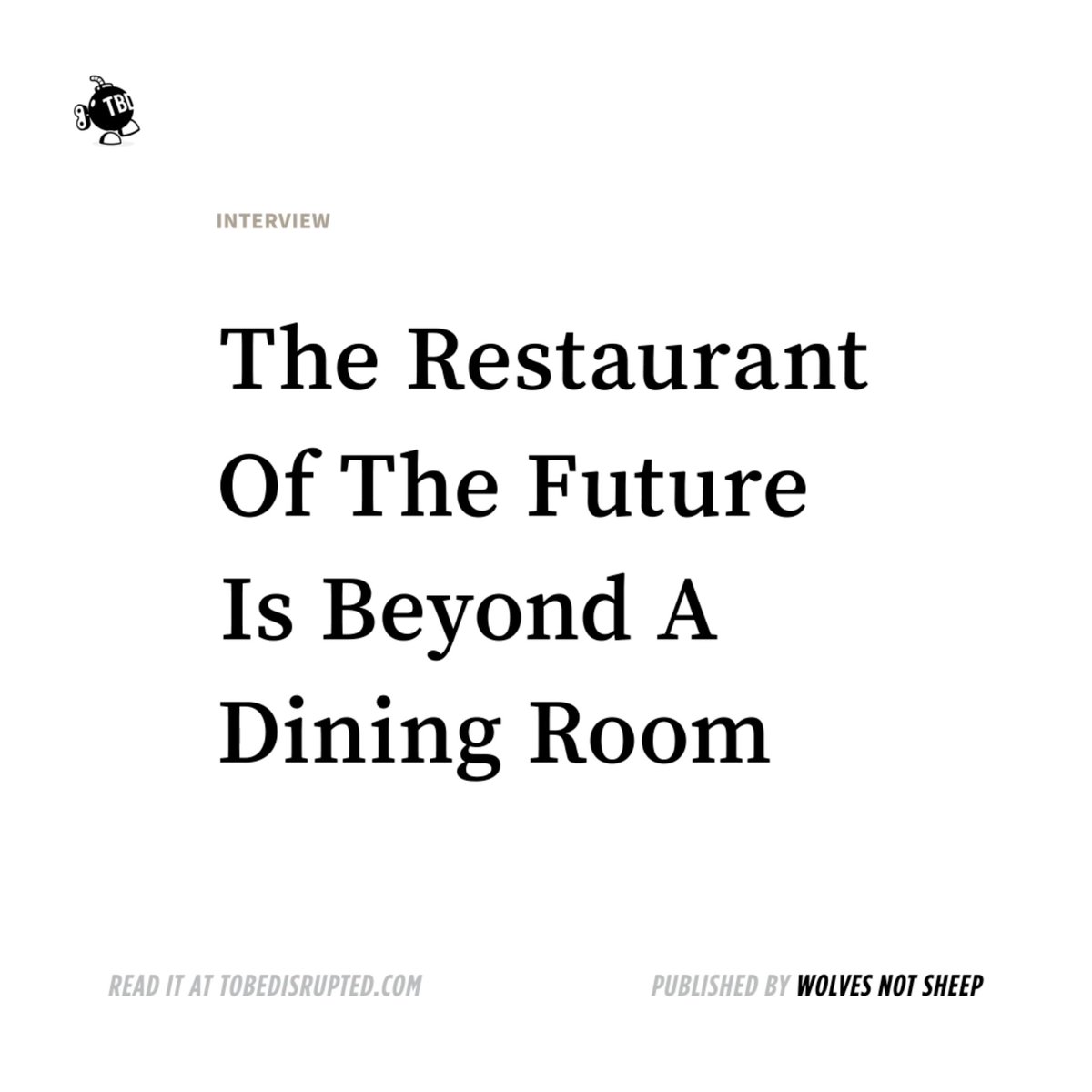 tobedisrupted's tweet photo. Our latest drop is w/ the chef of what @WIRED coined the "restaurant of the future.” While celebrity chefs shutter restaurants &amp; plead for bailouts, @ericriveracooks innovates daily to define what a restaurant will be. Read the full interview at → https://t.co/eIAV9zSu0K https://t.co/44u2GC5xTA