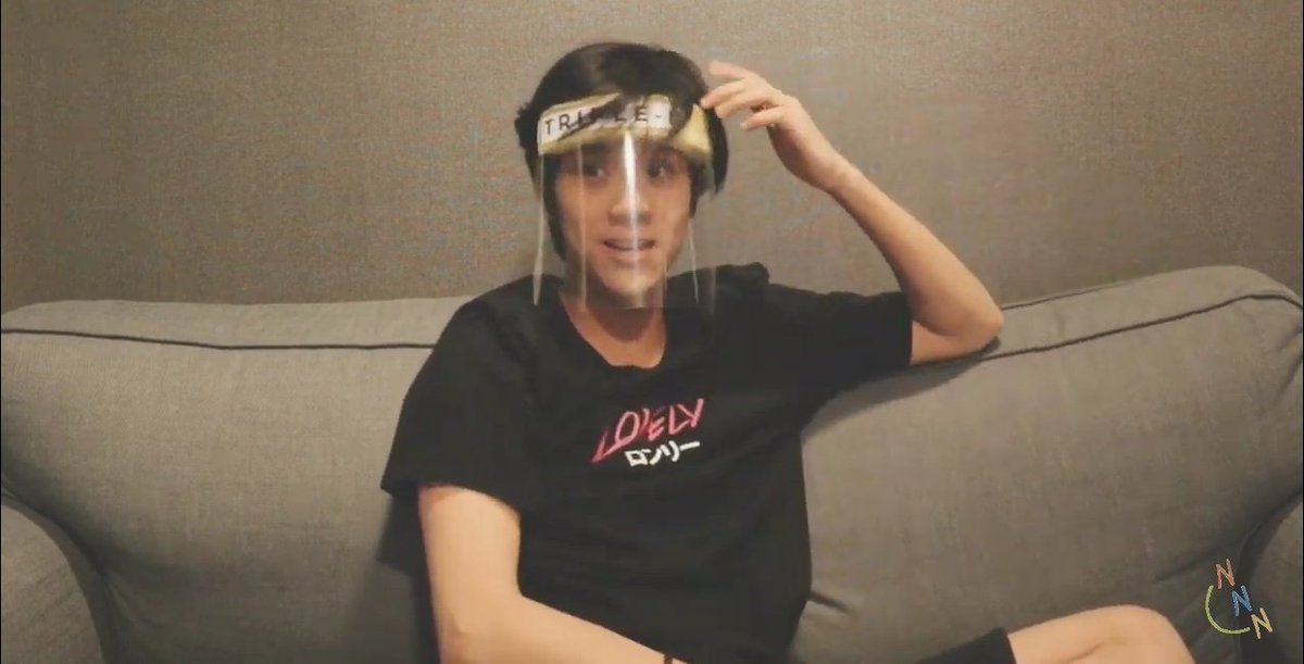 bangdahooman's tweet photo. Nanon looks like a superhero with his face shield on. I think he was raising awareness and fund campaign for the thai frontliners.
#ClubMonday #TripleNChannel #TripleN https://t.co/zkRXUCsfEY