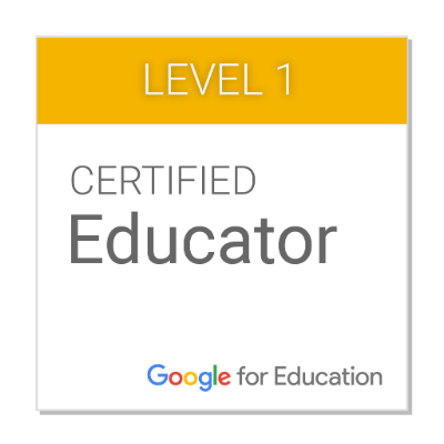 So excited to be a level 1 Google certified educator!