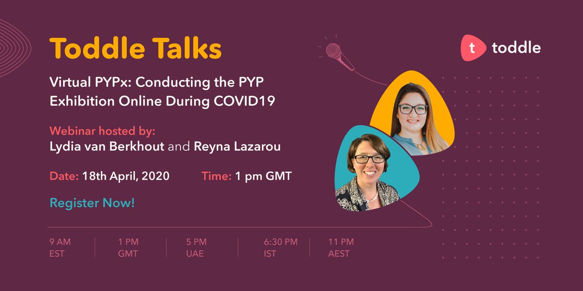 toddle_edu's tweet photo. If you're a PYP teacher, we're sure the question of how PYPx can be done remotely is on your mind! Join us at Toddle Talks webinars with Lydia van Berkhout and @MsReyna2 as they share their ideas on doing the PYPx virtually. You can sign up here - https://t.co/05XkwSuFg0
#pypx https://t.co/bt7pZJ8IQV