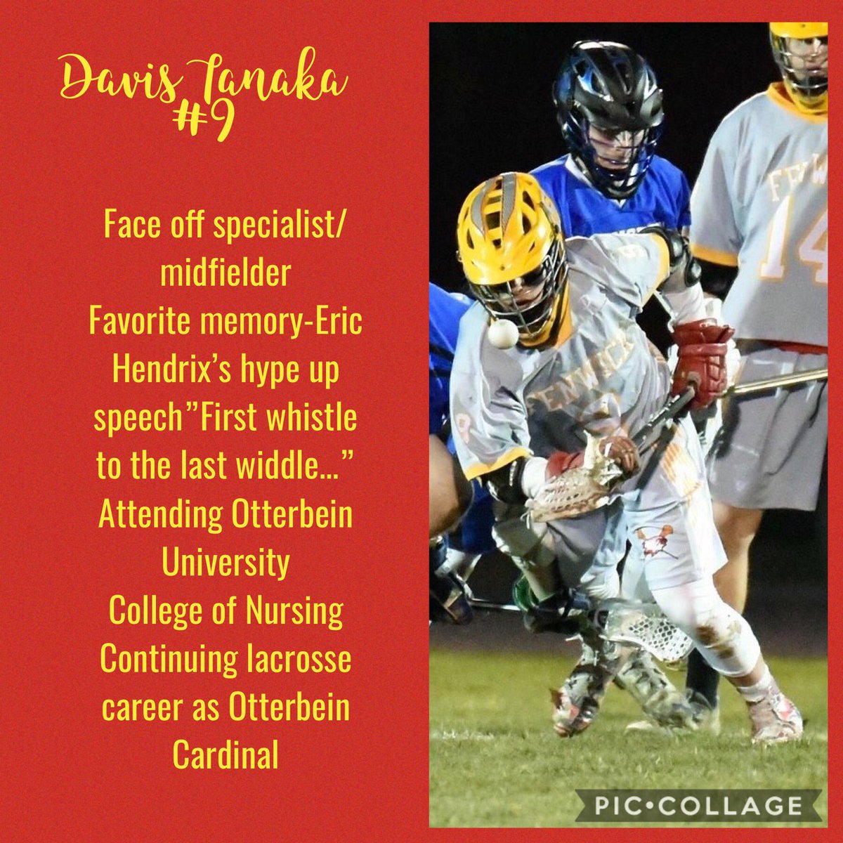 Starting off recognizing our seniors with  David Tanaka.   <a href="/fenwicksports/">Bishop Fenwick Athletics</a>   @