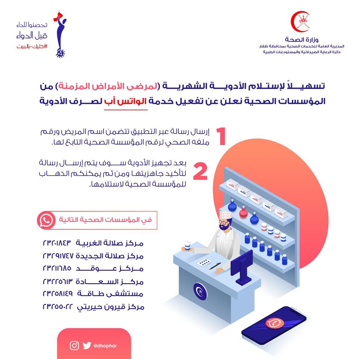 dhophar1's tweet photo. #اعلان 
#معاً_ضد_الكورونا 
#أبقى_بأمان_من_أجل_عمان 
#صيدلة_ظفار https://t.co/OIwXgiTbAF