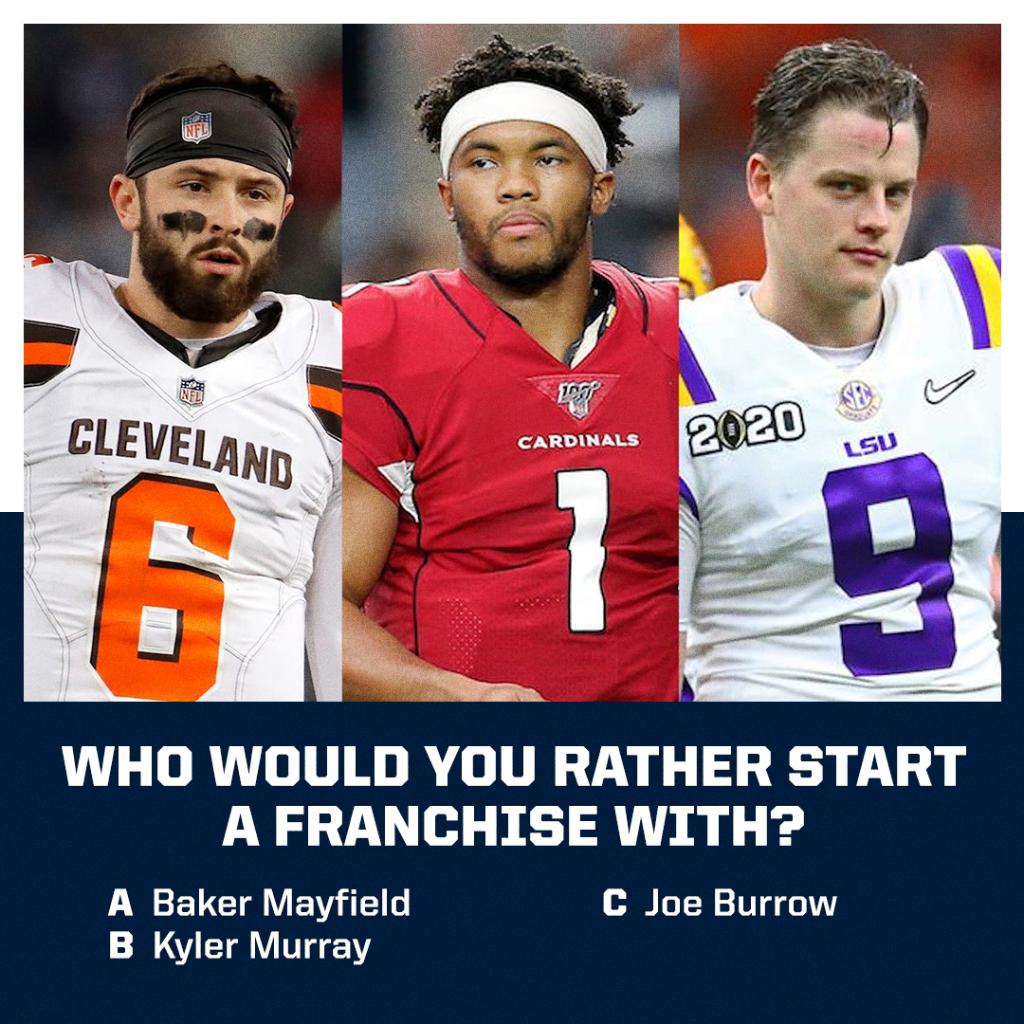 GetUpESPN's tweet photo. Pick one to start your franchise 🤔 https://t.co/Eno6BAkKC9