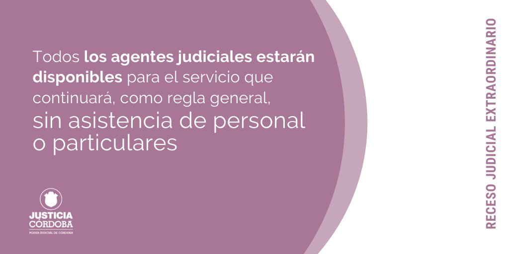 JusticiaCba_ARG's tweet photo. #COVID19 Se extiende el receso judicial extraordinario hasta el 26 de abril, inclusive https://t.co/LlmEaogA3Q https://t.co/AhiIYum7CN