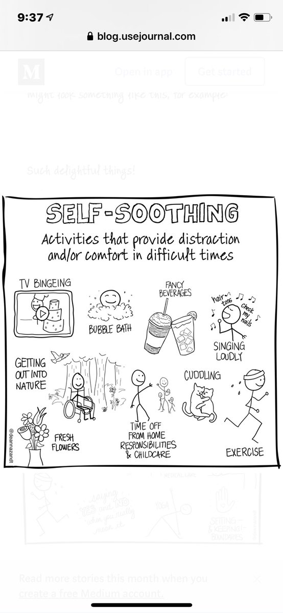 You want the shorthand version? It leads to structural care. Something we CAN do right now. It takes organizing. Are you up for that? Because we won’t go back to business as usual. Here’s Deanna’s first comic. Are you doing any of these things for yourself? YAY YOU.