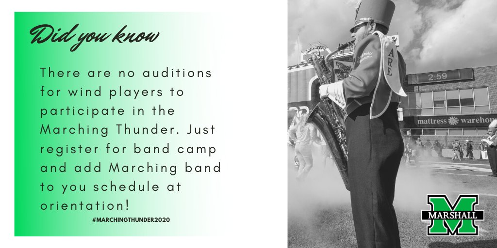 marshallubands's tweet photo. Signing up to be in the Marching Thunder is easy! Visit our website for more into!
https://t.co/peOWSb9zCn
#marchingthunder2020 #marshall #marshallfamily #marchingband #collegemarchingband https://t.co/xzQijfslxK