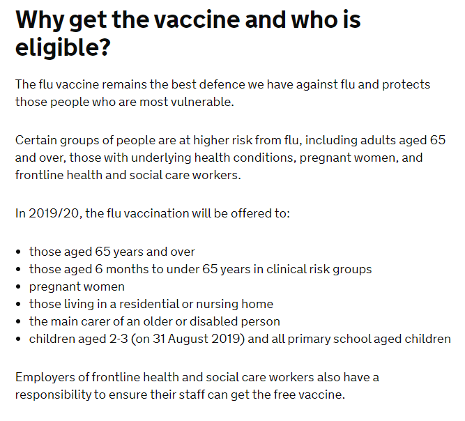 The Flu Vaccine was available to people in certain categories, which were given in Oct 2019 onward - The first cases were identified in late January, - can anyone see a resemblance to those we were first told were at risk from Covid-19?