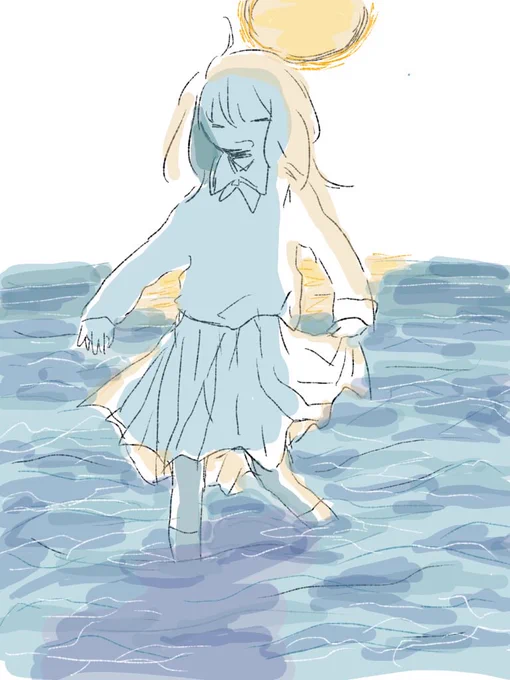 海と女の子って危うくて神秘的ですきなんですよね 