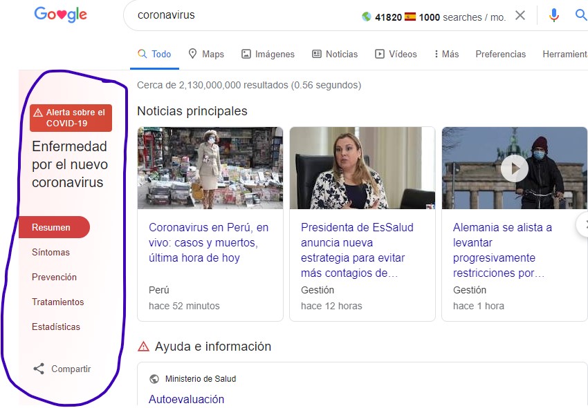 seoardilla's tweet photo. Google con  su nuevo widget para el coronavirus y su link  de  compartir =)  ¿Cuánta data estará sacando del comportamiento de los usuarios en está temporada de cuarentena? https://t.co/6Smxh11f8s