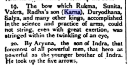 Karna FAILED to string the bow.Pic-1: Manmathadatta -1909Pic-2: BORI CEPic-3: Mahabharatataparyanirnay- Oldest commentary on Mahabharat by Sri Madhavacharya.Pic-4: The episode of Draupadi rejecting Karna was a later interpolation.