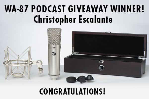 WarmAudio's tweet photo. Congratulations to Christopher Escalante! Winner of the WA-87 PODCAST GIVEAWAY!
#warmaudio #wa87 #podcastgiveaway https://t.co/OH5vHsfWSI