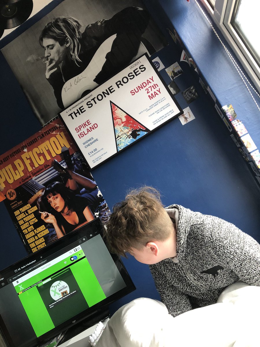 traill_ashton's tweet photo. My brother is enjoying some proper music today! He said he loves she bangs the drums because it reminds him of green street! @RadioX #BestOfBritish https://t.co/TOID7mHX96