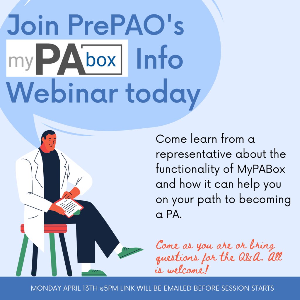 temple_prepao's tweet photo. We are back guys! Come join us to welcome to @myPAbox ‘s representative in a webinar on what their company has to offer us pre-pas!!! https://t.co/QgbPl7yToT