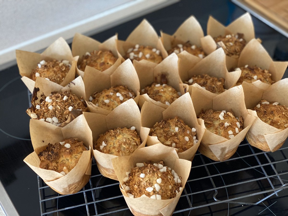 fatrabbitbakery's tweet photo. The lockdown continues &amp; also does the baking, so time for a few white chocolate granola muffins to help us through the pandemic. #coronavirus #COVID19 https://t.co/tOiJrVAbwg