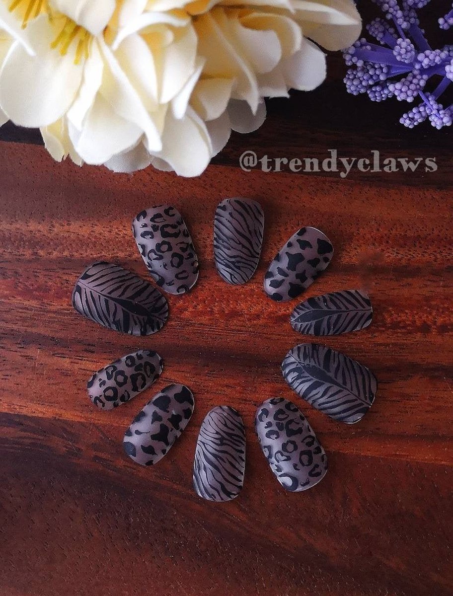 Excited to share the latest addition to my #etsyshop: Exotic Animal Print - Matte Black - Custom Press On Nail Set #etsy #etsystore #etsyseller #tigerprint #leopardprint #animalprint #tigerking etsy.me/2K1Flch
