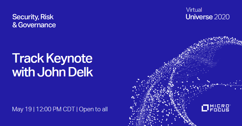 AmandaRusek's tweet photo. Join @MicroFocusSec at #MicroFocus #virtualUniverse for the #Security, Risk &amp; Governance track keynote with @johnrdelk on May 19 at 12 PM CST. Get more info &amp; reg here: | #InfoSec #CyberSecurity #SecurityandRisk https://t.co/W0j3Afiwz5 #TeamMicroFocus https://t.co/cXWpjc6Lj5