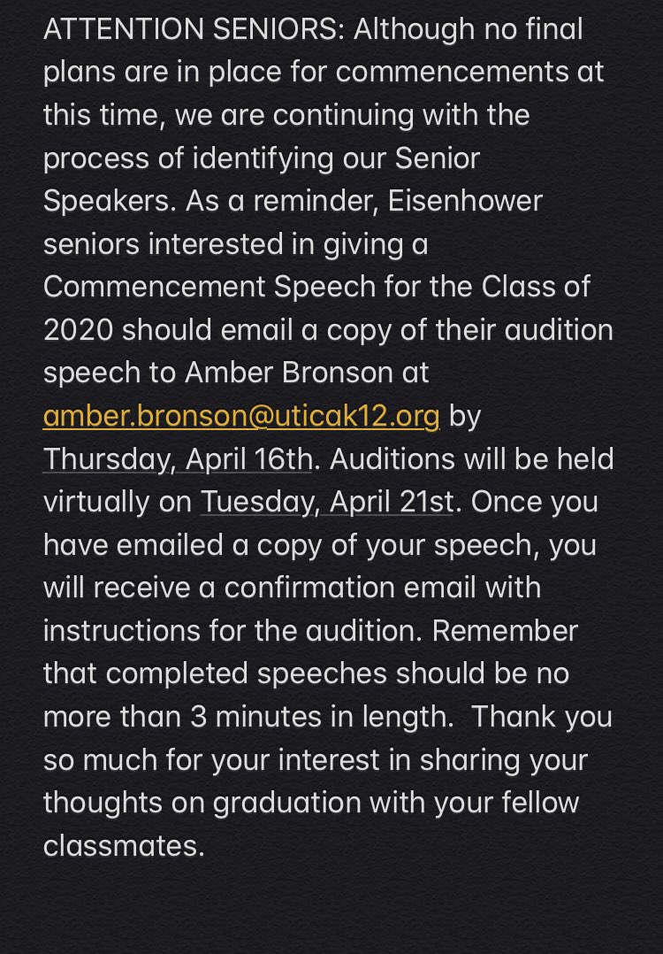 ‼️seniors!!! make sure to read this important announcement about commencement speeches!!‼️