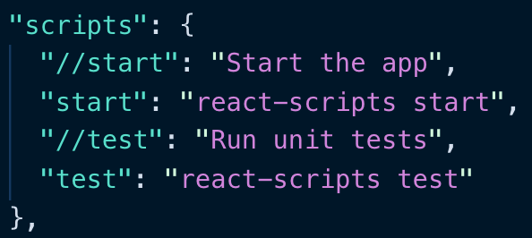 housecor's tweet photo. JSON doesn't support comments. 

So here's how I comment npm scripts in package.json. 😎

#javascript #npm https://t.co/gdXnCTA11r