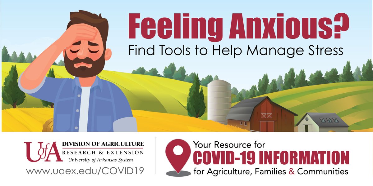 RAginark's tweet photo. #COVID19 can add to the already heavy stress loads we all bear. Learn the warning signs of stress and more at https://t.co/SZH38OmksY. @AgInArk @uaex_edu #StillOnTheJob https://t.co/KHMwTT1YDC