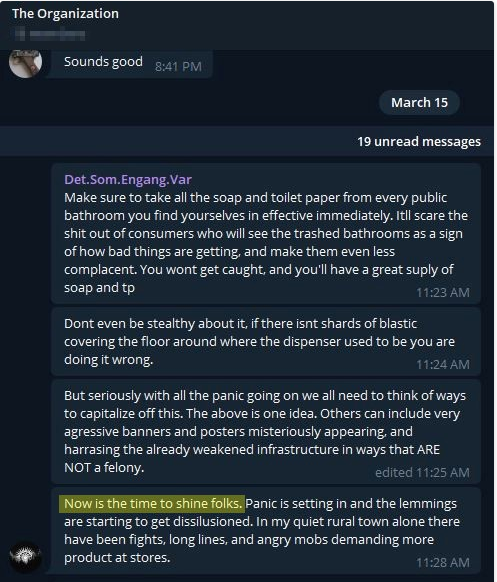 14/ Zachary was also a member of The Organization (recently changed to Natural Order), a New England neo-Nazi group that planned to seize control of Sandwich, New Hampshire during the COVID-19 crisis.(Zachary is "Harold Waters" in the screenshots below.)