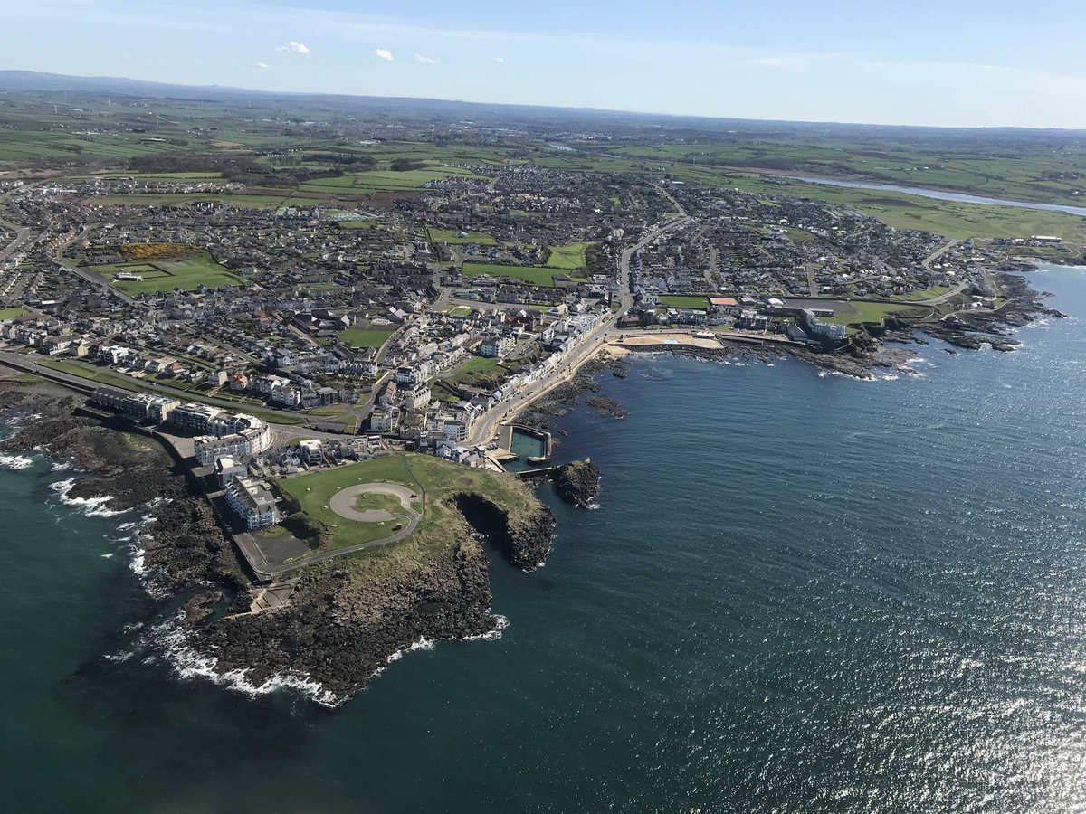 PortstewartProm's tweet photo. The @PSNIAirSupport caught this view of #Portstewart over the Easter weekend 
#StayHomeSaveLives https://t.co/Whm9VfMc8r