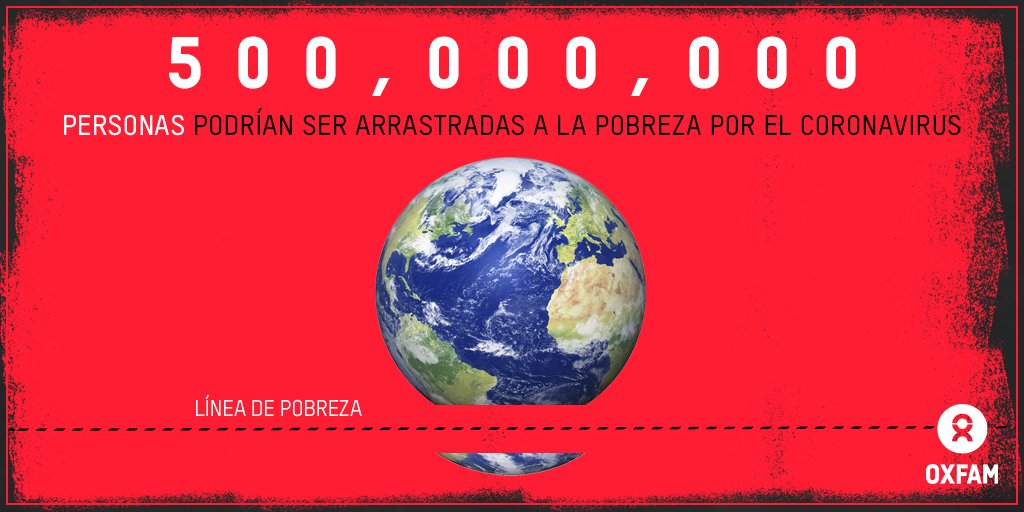 OxfamenPeru's tweet image. Los líderes mundiales deben acordar un plan de rescate económico universal para mantener a países y comunidades pobres a flote y evitar que 500 millones de personas se suman en la pobreza.
Lee nuestra propuesta→ bit.ly/39WWIWb
#PandemiaDesigual #COVID19 
#QuédateEnCasa