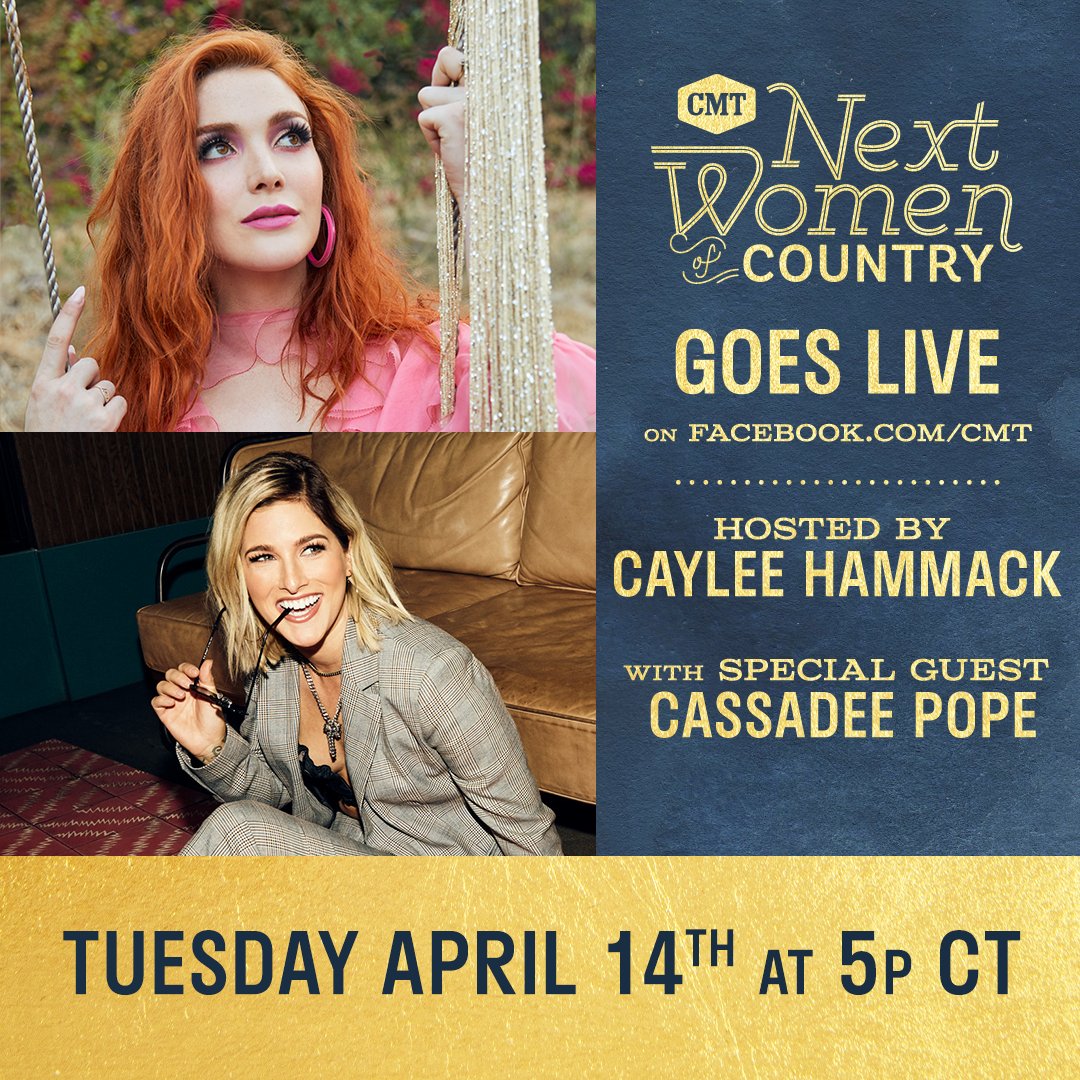 I'll be live on @CMT's Facebook page tomorrow at 5pm CT with @Cayleehammack!! #CMTNextWomen