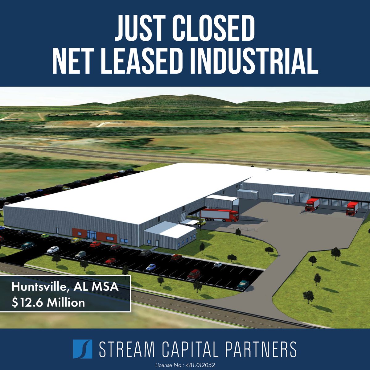 Just Closed: $12.6 million net leased industrial property near #Huntsville, Alabama: stream-cp.com/stream-arrange…

#realestate #MondayMotivaton