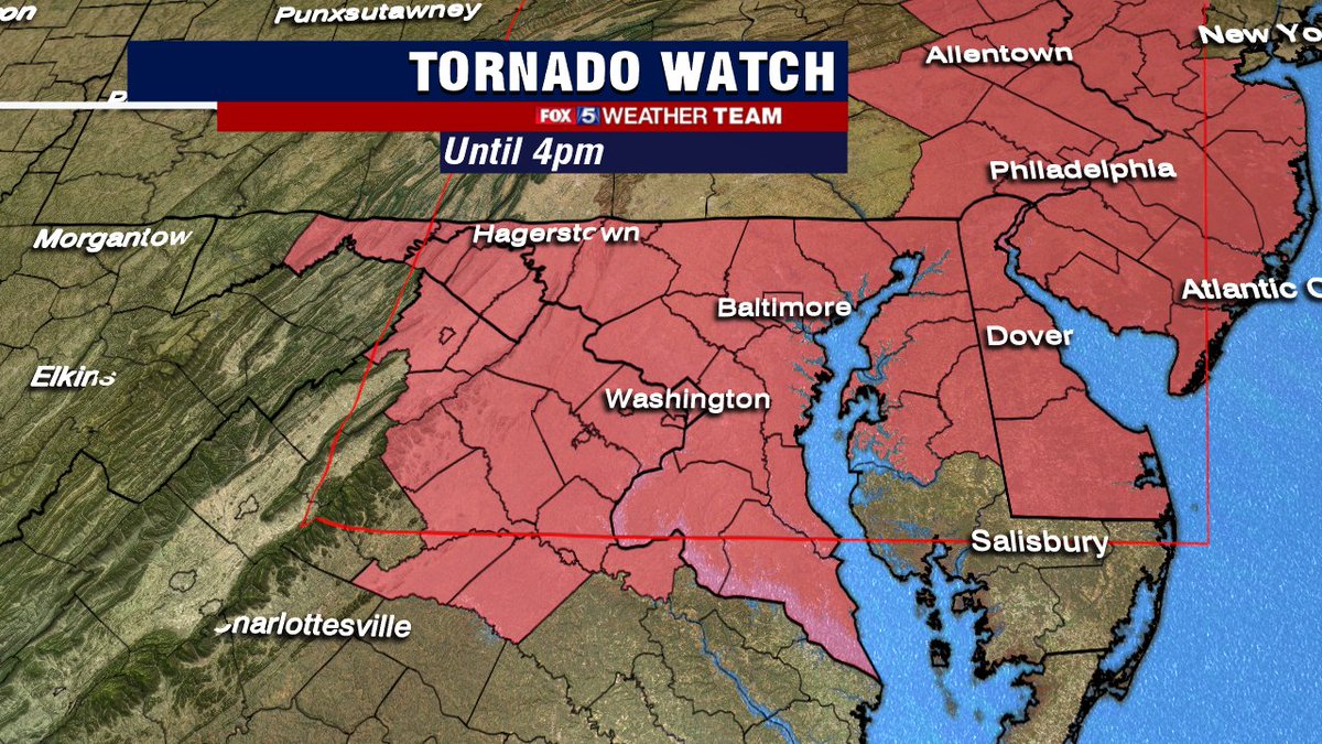 TuckerFox5's tweet photo. JUST IN: A Tornado Watch has been issued for much of the region until 4 PM! Updates Soon... https://t.co/ahN2Mw0PTJ