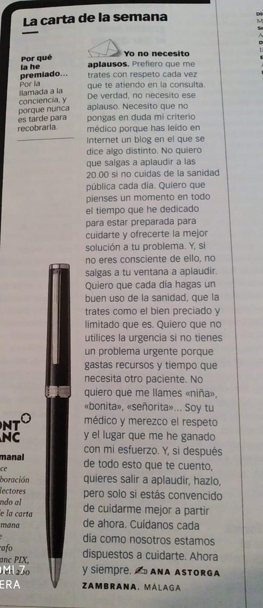 “YO NO NECESITO APLAUSOS”