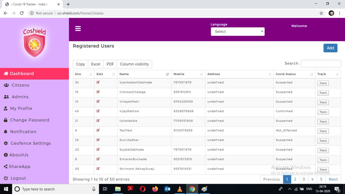 DhanushHealth's tweet photo. Dhanush has Designed, Developed and implemented comprehensive Covid19 Tracking and Contact Tracing Mobile and Web Applications, for the Sangli and Kolhapur Districts of Maharashtra.
@stpiindia @rsprasad @mpdvizag @STPIVizag @Omkar_Raii https://t.co/Fb2TyJbdFY