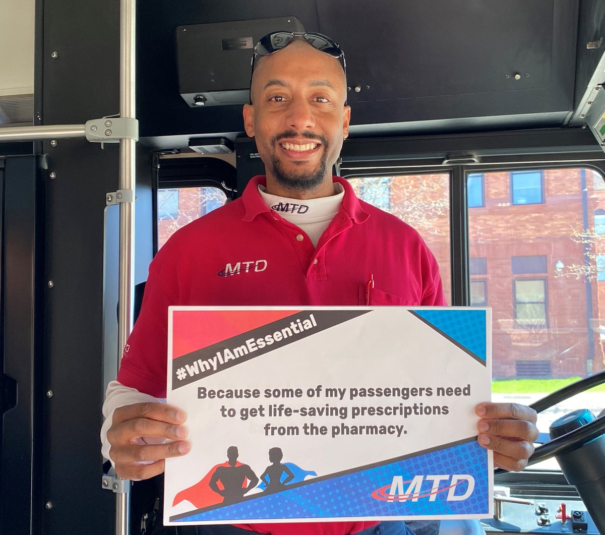 rideMTD's tweet image. MTD employees are #Chambana's unsung heroes - getting people where they need to go for essential needs every day. Take a look at some of the reasons why your local transit workers are essential. #WhyIAmEssential