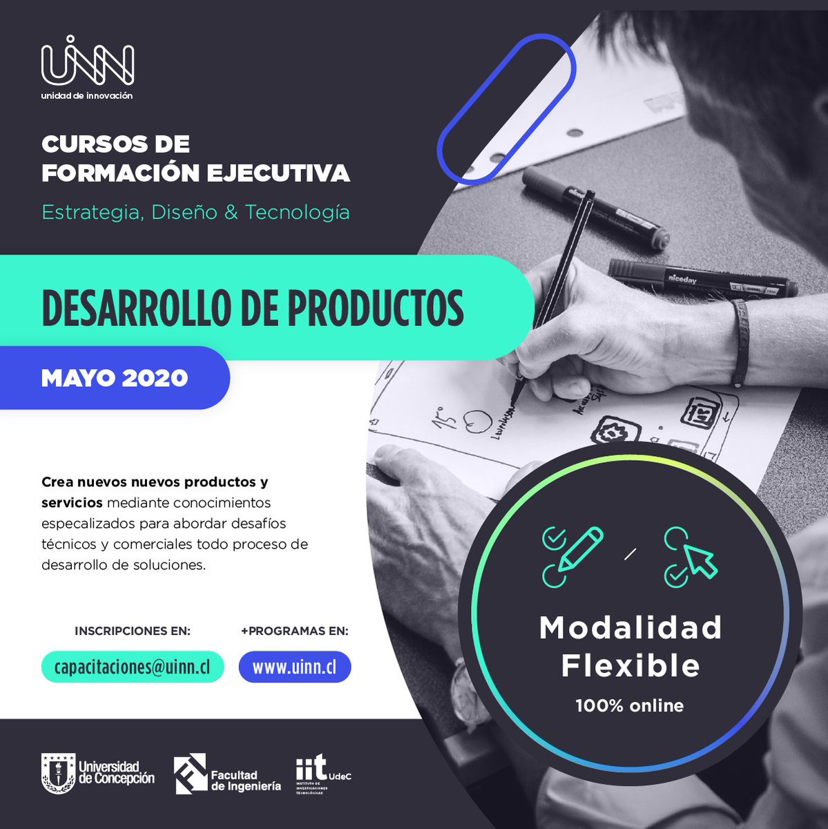 UINNUdeC's tweet photo. Desarrolla competencias en la creación de nuevos productos y servicios para tu empresa. Inscríbete en nuestro curso: Desarrollo de productos, en metodología 100% en línea.
Revisa más información sobre el programa en: https://t.co/OdwaFabLrH https://t.co/B6jQxT7PF2