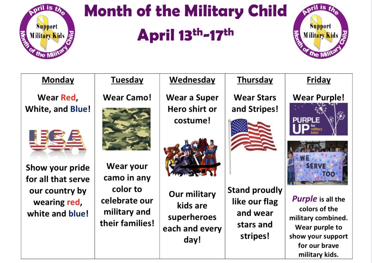 GuidanceEllison's tweet photo. Let’s celebrate the military child this week! https://t.co/CZNmwfzMdx