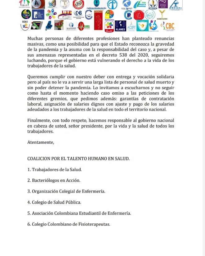 movimedicointe's tweet photo. Un #Medico #PersonalDeLaSalud #Muerto no le sirve a la sociedad.
Entonces declarar #Obligatoriedad sin #EPP sin condiciones laborales dignas es mandar un #SoldadoaLaGuerra #SinArmas. 
El juramento hipocrático es a Salvar vidas,  y un medico muerto no salva vidas.... @MinSaludCol https://t.co/AbnxNtOQX4