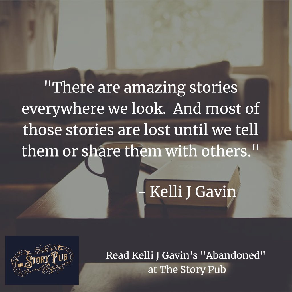 pub_story's tweet photo. "There are amazing stories everywhere we look.  And most of those stories are lost until we tell them or share them with others." Read Kelli J Gavin's "Abandoned" at The Story Pub
https://t.co/6P31ntfUqV
#MondayBlogs #truestory #thestorypub https://t.co/ORNItBnOSb