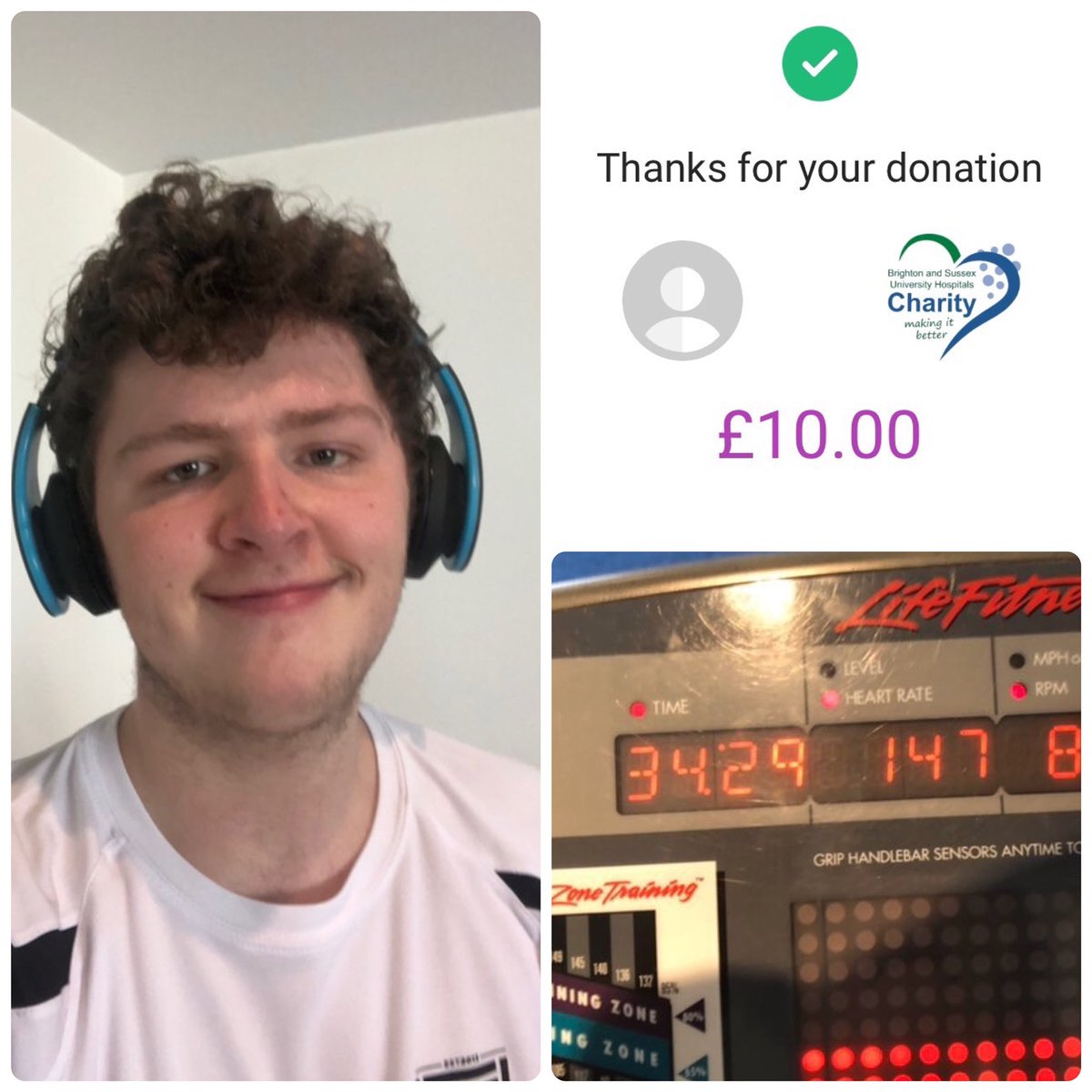 Oriel_PE's tweet photo. ON THE BRINK! Alumni Lauren Gibbons & Ben Tyson, plus current students John-Patrick & Joe take us to the brink of our daily target, as the awesome foursome #GetInvolved & @Run5k4NHS today, raising our participant number to 1️⃣8️⃣5️⃣ & our #PUSHFOR2000 bid to £1️⃣9️⃣8️⃣7️⃣! #OrielPE 😍💜 https://t.co/b00UpzeQnc