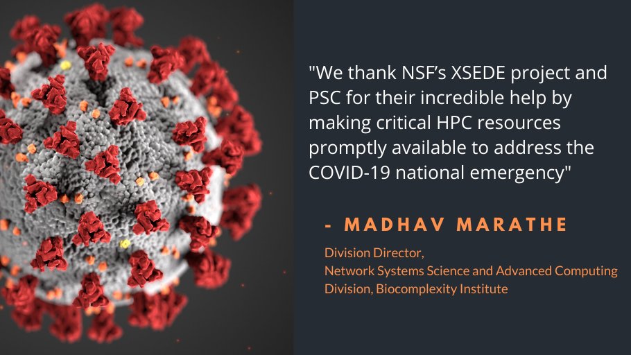 psc_live's tweet photo. Nightly, researchers at @UVA_BI have been using more than 720 dedicated #PSCBridges nodes to perform highly detailed epidemiological studies of #COVID19 in support of U.S. federal agencies’ response & resource allocation efforts. Read more -> https://t.co/OtjX77ZOyN https://t.co/NxsKB17ofH