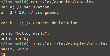 EliasDaler's tweet photo. https://t.co/4wZKILxeAv
Here's my WIP C++ implementation of Lox language from "Crafting Interpreters" by @munificentbob !
https://t.co/XQ4xB5Vmuw
So far I've completed first 8 chapters and it's been fun and pretty challenging!
#cpp #lox #craftinginterpreters https://t.co/nsYdpHdGzi