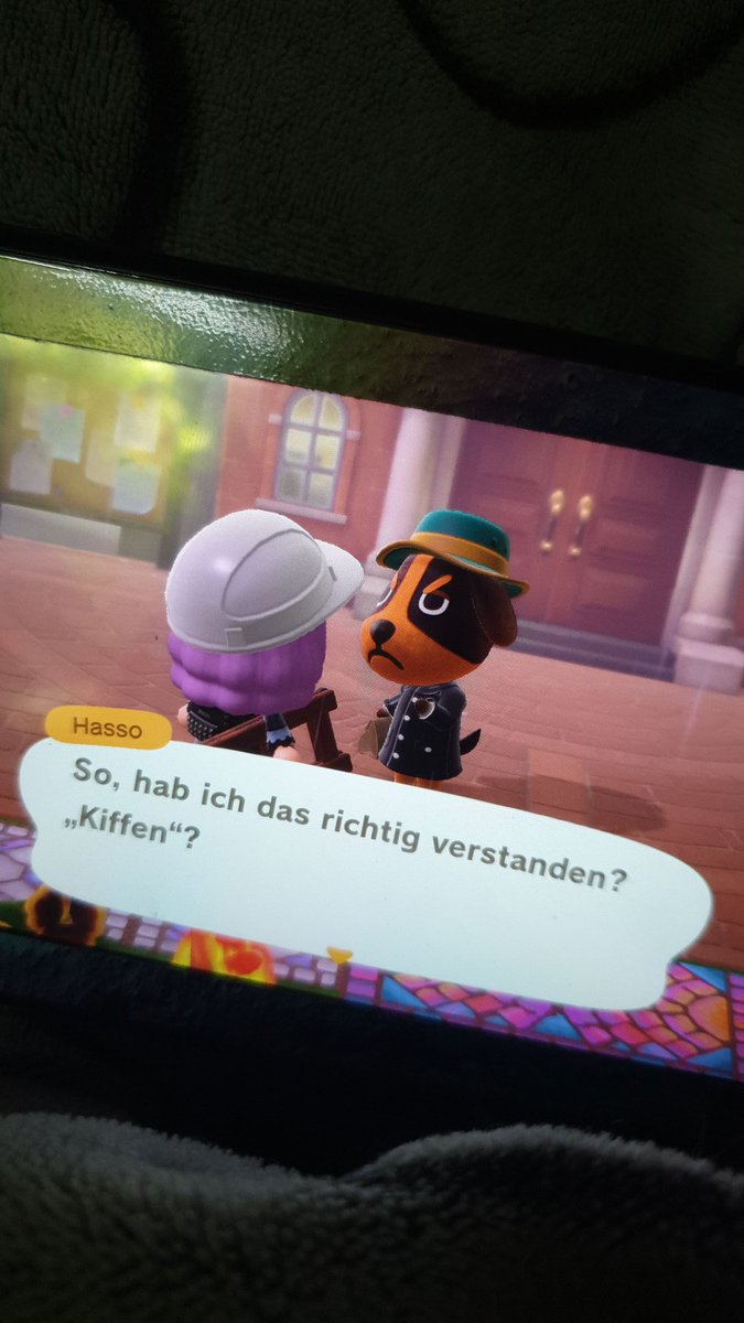 Fluffywtf's tweet photo. Ja probier es mal, Hasso! Dann bist du vielleicht kein Miesepeter mehr🙂😂 #AnimalCrossingNewHorizons https://t.co/AhDi5AlxwY